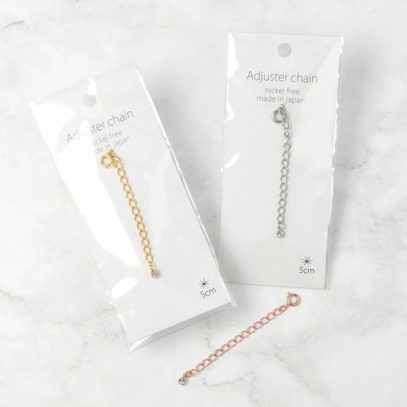 アジャスターチェーン ネックレス長さ調節用 フリーアジャスター 5cm ニッケルフリー ストーン付 お世話や Osewaya Osewayaオンラインストア