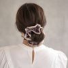 ヘアポニー フラワーストーン付き バイカラー シュシュ ヘアアクセサリー