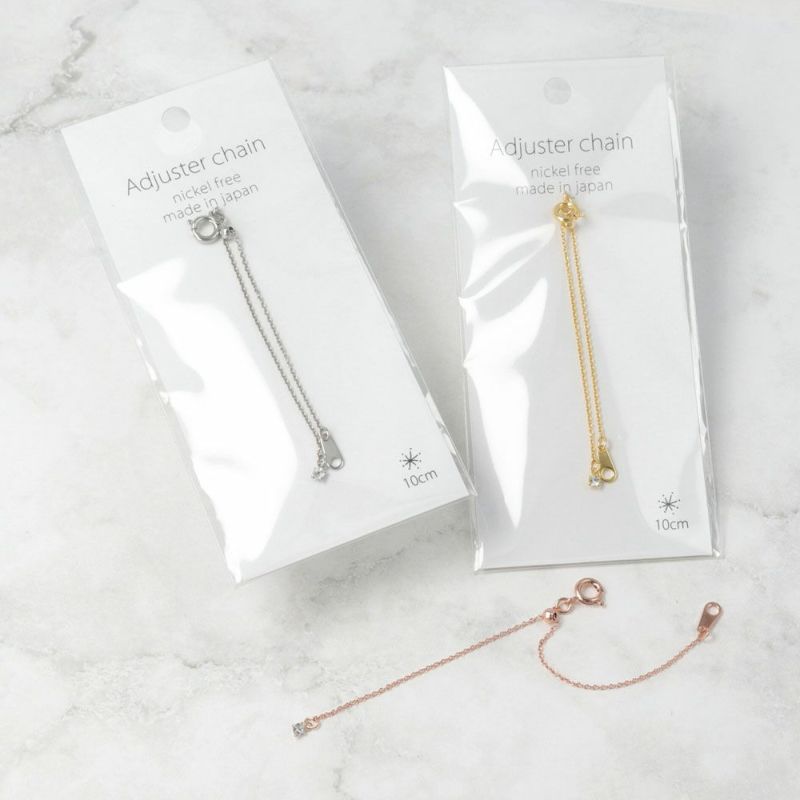 アジャスターチェーン ネックレス長さ調節用 フリーアジャスター カットガラス付き 10cm スライド式 ニッケルフリー お世話や Osewaya Osewayaオンラインストア