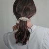 バレッタ ローンバス プラパール ガラス ゴールドメタル バレッタヘアアクセサリー