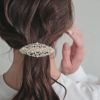 バレッタ ローンバス プラパール ガラス ゴールドメタル バレッタヘアアクセサリー