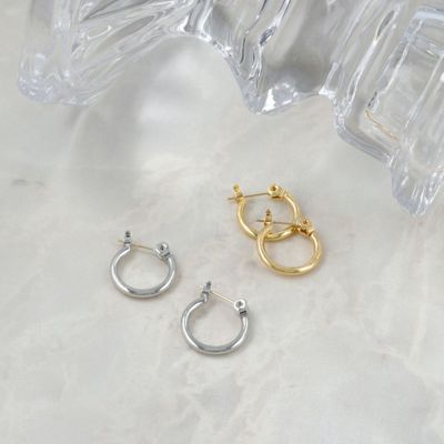 ピアス メタル シンプル 1.2cm 18金 K18 フープピアス | OSEWAYA ...