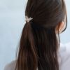 ヘアゴム バタフライ 合成キャッツアイ ストーン ヘアポニー