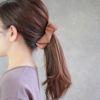 バナナクリップ グログラン クレープ リボン ヘアクリップ バンスクリップ