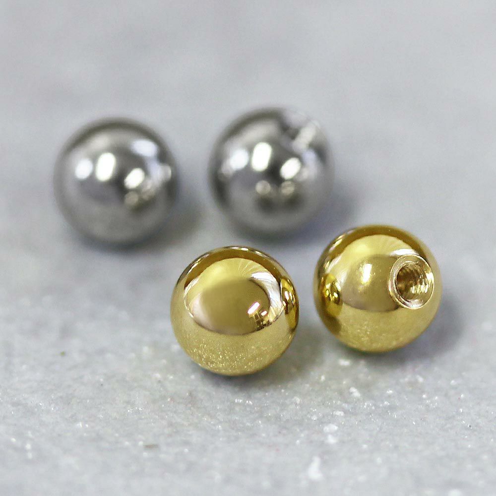 ボディピアス ステンレス キャッチ 替玉 16G ボール 4mm ネジ式 2個入り