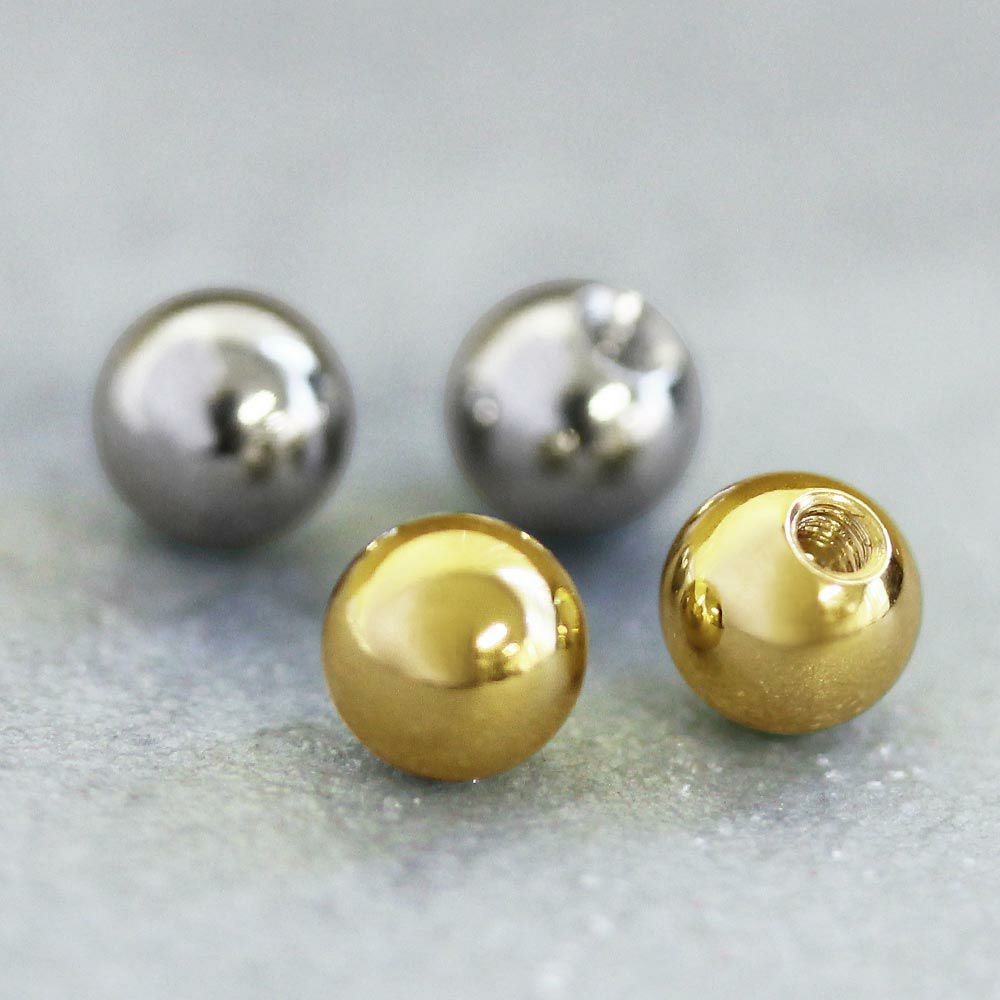 ボディピアス ステンレス キャッチ 替玉 14G ボール 5mm ネジ式 2個入り