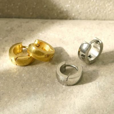 ピアス サージカルステンレス 平打ち 1cm ワンタッチ フープピアス