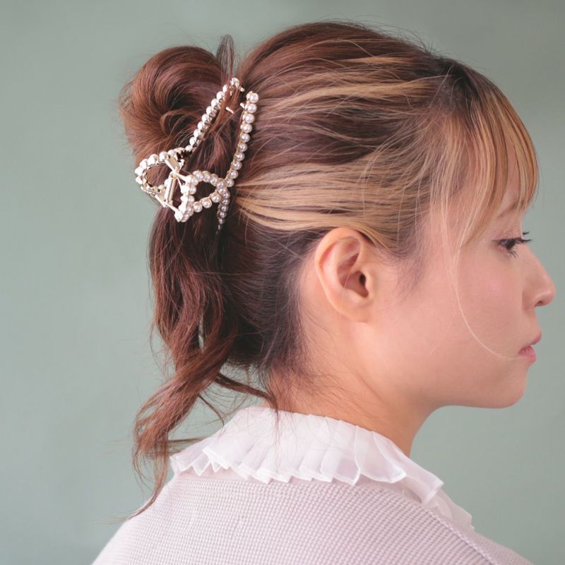 ヘアクリップ パール ループデザイン バンスクリップ | OSEWAYA