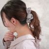 バナナクリップ グログラン 立体 重ね リボン ヘアクリップ