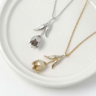 50%OFF｜ネックレス ニッケルフリー チューリップ アクリル メタル 