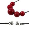 ネックレス 赤玉 磁石 マグネット 紐 コード ショートネックレス