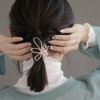 ヘアクリップ ピンクゴールド メタル フラワー 7cm バンスクリップ