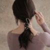 ヘアクリップ ピンクゴールド メタル フラワー 9cm バンスクリップ