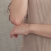ブレスレット ニッケルフリー 淡水パール ドット メタル スライドボール チェーンブレスレット