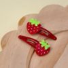 キッズアクセサリー 水玉 いちご クッション付き 2個セット スリーピン ぱっちんピン