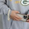 スマホブレスレット ニッケルフリー パール 14mm ハンドストラップ