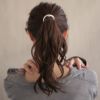 ヘアゴム カーブ メタル ソフト ライン ヘアポニー