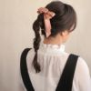 ヘアゴム レイヤード リボン ヘアポニー