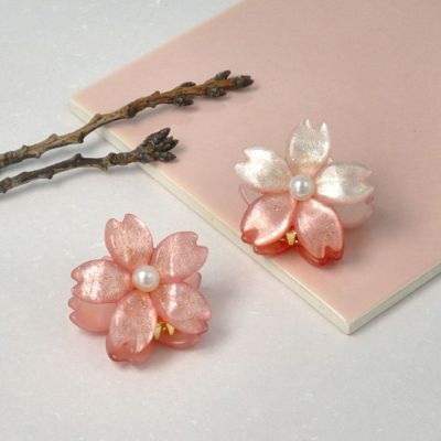 ヘアクリップ 桜 ラメ パール ミニ バンスクリップ | OSEWAYAオンラインストア｜お世話や公式アクセサリー通販サイト