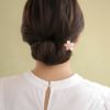 ヘアクリップ 桜 ラメ パール ミニ バンスクリップ