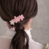 ヘアクリップ 桜 ゆれる花びら パール フォーククリップ