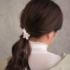 ヘアクリップ 桜 花びら ラメ メタル フォーククリップ