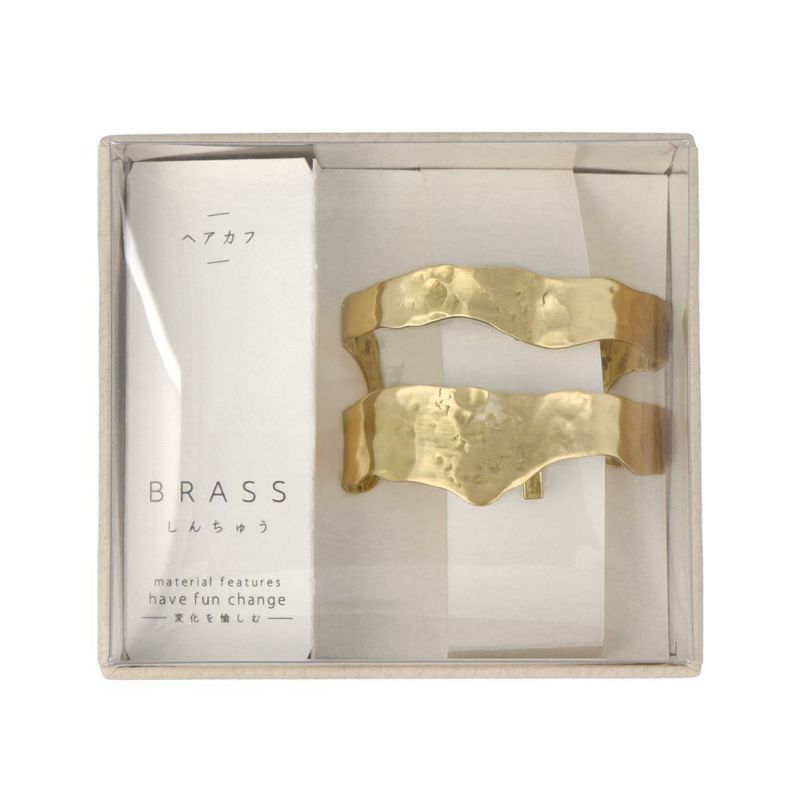 ヘアカフ 経年変化 BRASS しんちゅう ツチメ テクスチャー プレート ダブル ウェーブ ニッケルフリー ケース入り |  OSEWAYAオンラインストア｜お世話や公式アクセサリー通販サイト