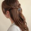 ヘアクリップ ニッケルフリー 薔薇 ローズ メタリック カラー ミニ バンスクリップ