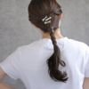 ヘアクリップ ニュアンスカラー エックス パール 3個セット ミニクリップ