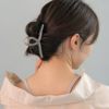 ヘアクリップ クリア カラー ラメ 11cm ロール バンスクリップ