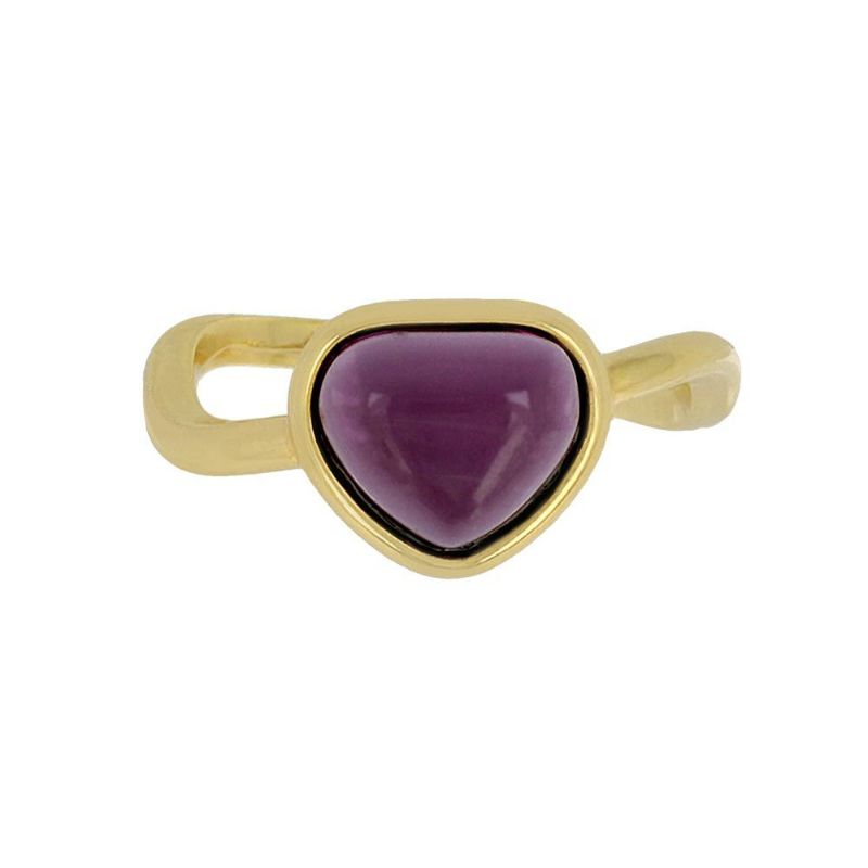 Finobelle】Crystallia/Dark Color リング ニッケルフリー ゴールド厚メッキ ガラス トライアングル ウェーブ パープル  13号 指輪 | OSEWAYAオンラインストア｜お世話や公式アクセサリー通販サイト