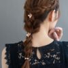 Classy GARDEN ヘアカフ ミニセットカフ フラワー メタル カラー ストーン ウェーブ 3個セット ヘアポニー ポニーフック