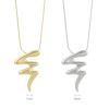 ネックレス ニッケルフリー ウェーブ メタル 2way ピンタイプ ブローチネックレス