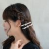 ヘアクリップ yura ペタシャム リボン ビジュー 2本セット