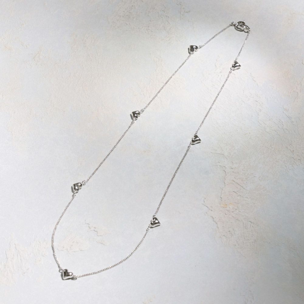 【LIMITED NUMBER】MOON Silver925 plated Necklace ニッケルフリー ハート ショートネックレス オリジナル巾着付き