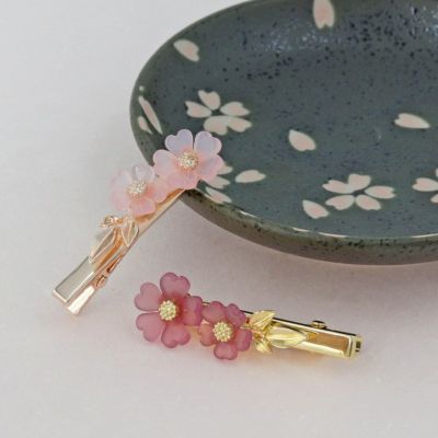 10%OFF｜ヘアクリップ ニッケルフリー 桜 リーフ メタル