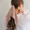 ヘアゴム scarfpony モノトーン リボン ロング シアー スカーフポニー ヘアポニー