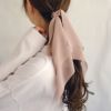 ヘアゴム scarfpony モノトーン リボン ロング シアー スカーフポニー ヘアポニー