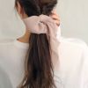 ヘアゴム scarfpony モノトーン リボン ロング シアー スカーフポニー ヘアポニー