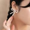 イヤリング beads accessory ニッケルフリー パール リボン ネジバネ式イヤリング