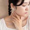 イヤリング beads accessory ニッケルフリー パール リボン ネジバネ式イヤリング