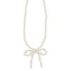 ネックレス beads accessory ニッケルフリー パール リボン ショートネックレス