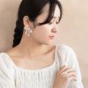 ピアス beads accessory ニッケルフリー パール リボン チタンポスト ドロップピアス