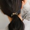 ヘアカフ マット マーブル レクタングル メタル ノット リボン 2way ヘアポニー ポニーフック