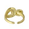 リング ニッケルフリー メタル キュービックジルコニア バックル風 フリーサイズ 指輪