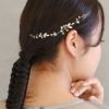 Classy ヘッドドレス メタル パール クリア ビーズ ワイヤー ヘアピン