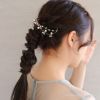 Classy ヘッドドレス メタル パール クリア ドロップ ビーズ 2連 ワイヤー ヘアピン