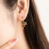 ピアス 和風 紅葉 もみじ グラデーション アシンメトリー メタル チタンポスト ドロップピアス