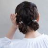 ヘアクリップ yura メタル ハート リボン 2個セット ミニクリップ