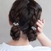 ヘアクリップ yura メタル ハート リボン 2個セット ミニクリップ